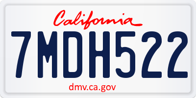 CA license plate 7MDH522