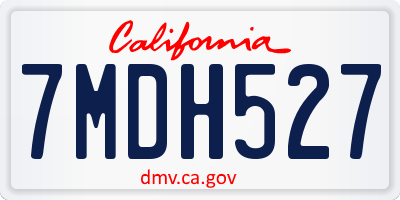 CA license plate 7MDH527