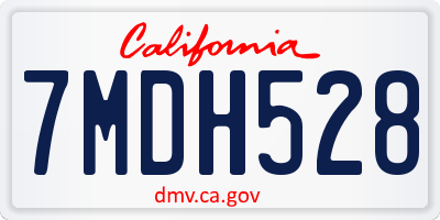 CA license plate 7MDH528