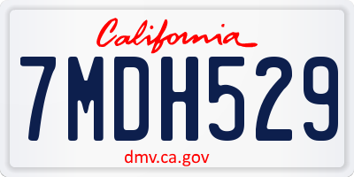 CA license plate 7MDH529