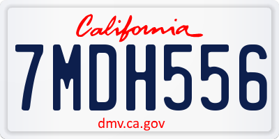 CA license plate 7MDH556