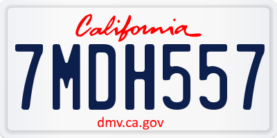 CA license plate 7MDH557