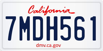 CA license plate 7MDH561