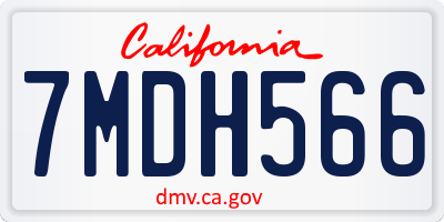 CA license plate 7MDH566
