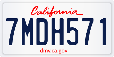 CA license plate 7MDH571