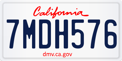 CA license plate 7MDH576