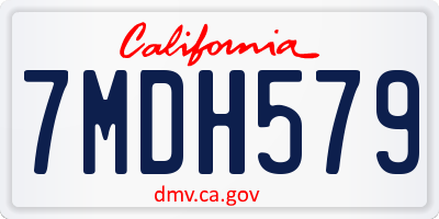 CA license plate 7MDH579