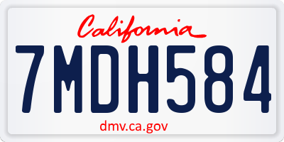 CA license plate 7MDH584