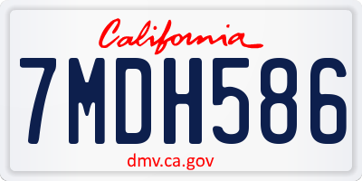 CA license plate 7MDH586