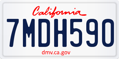 CA license plate 7MDH590