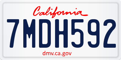 CA license plate 7MDH592