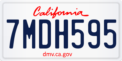 CA license plate 7MDH595