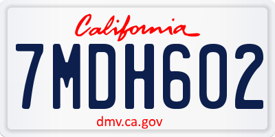 CA license plate 7MDH602