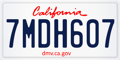 CA license plate 7MDH607