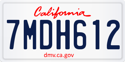 CA license plate 7MDH612
