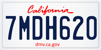 CA license plate 7MDH620