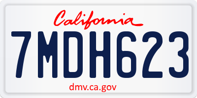 CA license plate 7MDH623