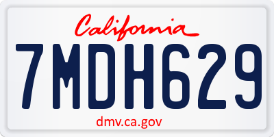 CA license plate 7MDH629