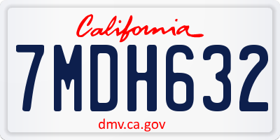 CA license plate 7MDH632