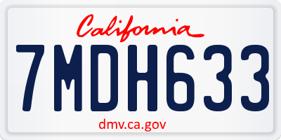 CA license plate 7MDH633