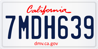 CA license plate 7MDH639