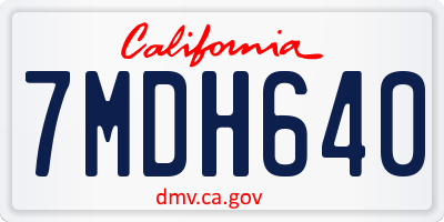 CA license plate 7MDH640