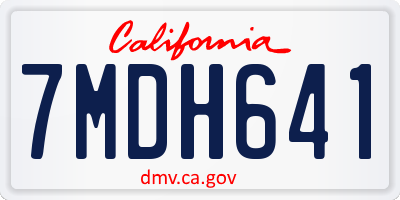 CA license plate 7MDH641