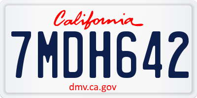 CA license plate 7MDH642