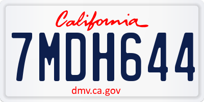 CA license plate 7MDH644