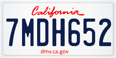 CA license plate 7MDH652