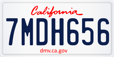 CA license plate 7MDH656