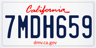 CA license plate 7MDH659