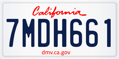 CA license plate 7MDH661