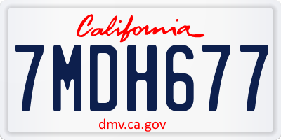 CA license plate 7MDH677