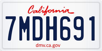 CA license plate 7MDH691
