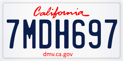 CA license plate 7MDH697