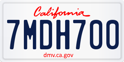 CA license plate 7MDH700