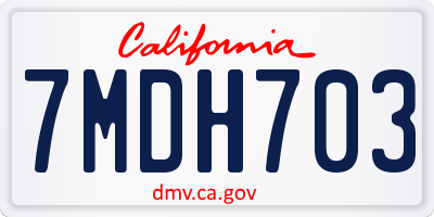 CA license plate 7MDH703