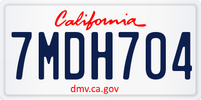 CA license plate 7MDH704
