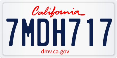 CA license plate 7MDH717