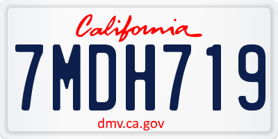 CA license plate 7MDH719