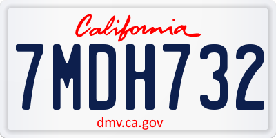 CA license plate 7MDH732
