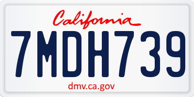 CA license plate 7MDH739