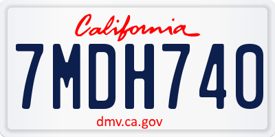 CA license plate 7MDH740