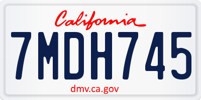 CA license plate 7MDH745