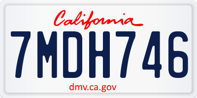 CA license plate 7MDH746