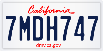 CA license plate 7MDH747
