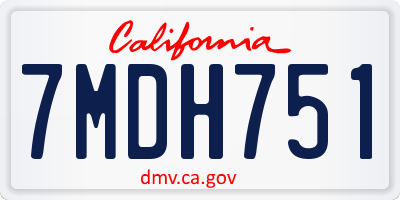 CA license plate 7MDH751