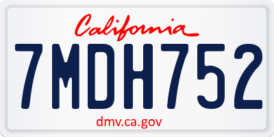 CA license plate 7MDH752