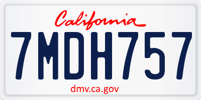 CA license plate 7MDH757